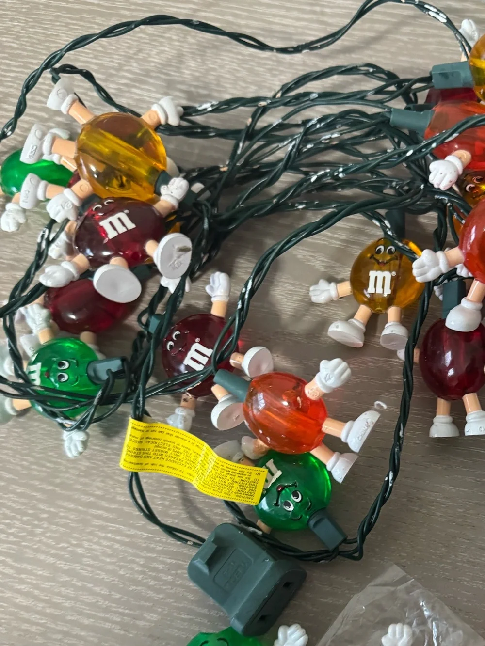 Vintage M&M's Candy Christmas HAPPY LIGHTS 20 Light Strand Set 1990's *
